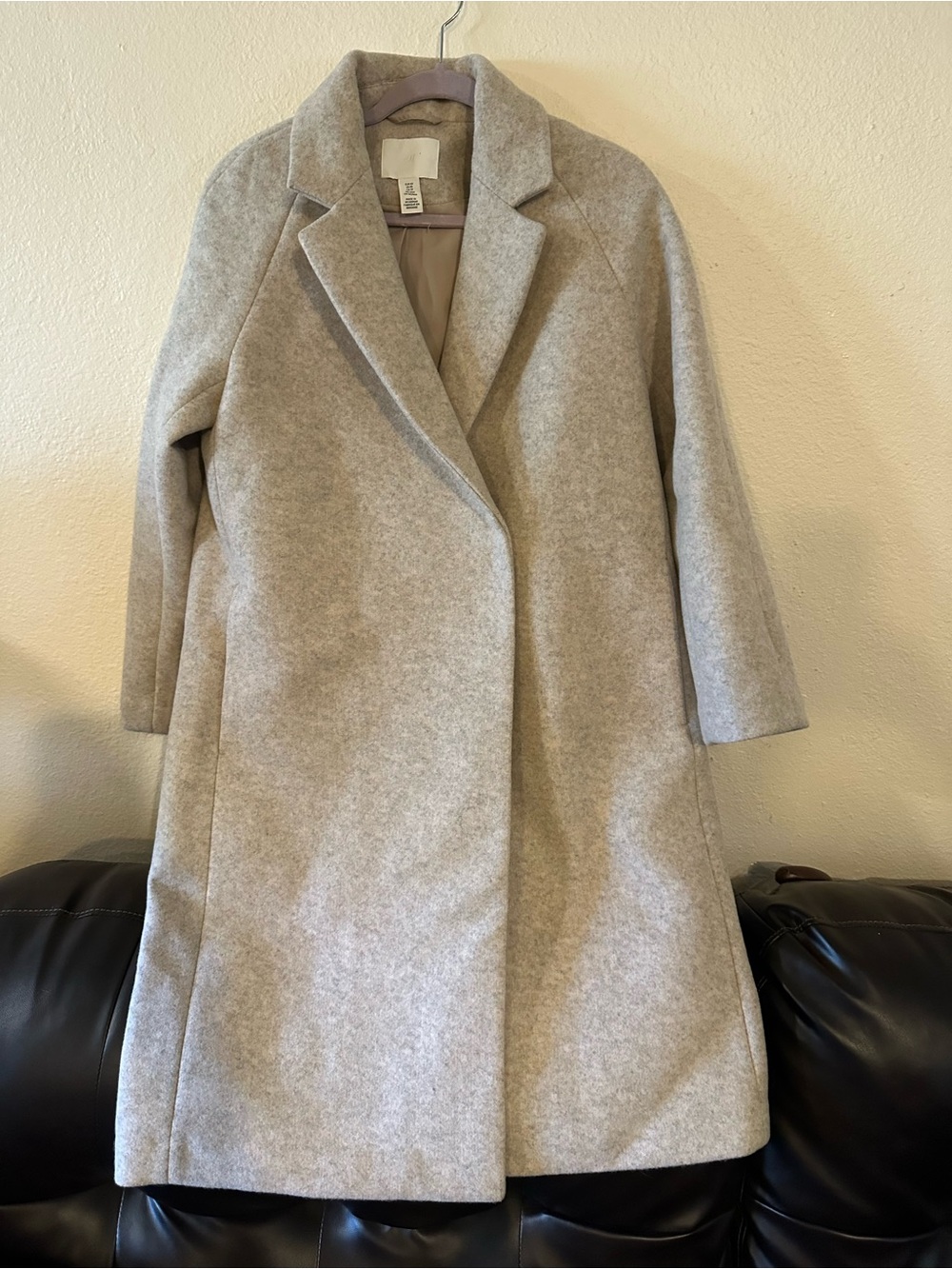 H&M Cream Long Trench Coat XS